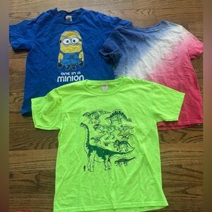 Youth Medium Graphic Tee Bundle | Minions Dinosaurs Tie Dye Gap and Other Shirts